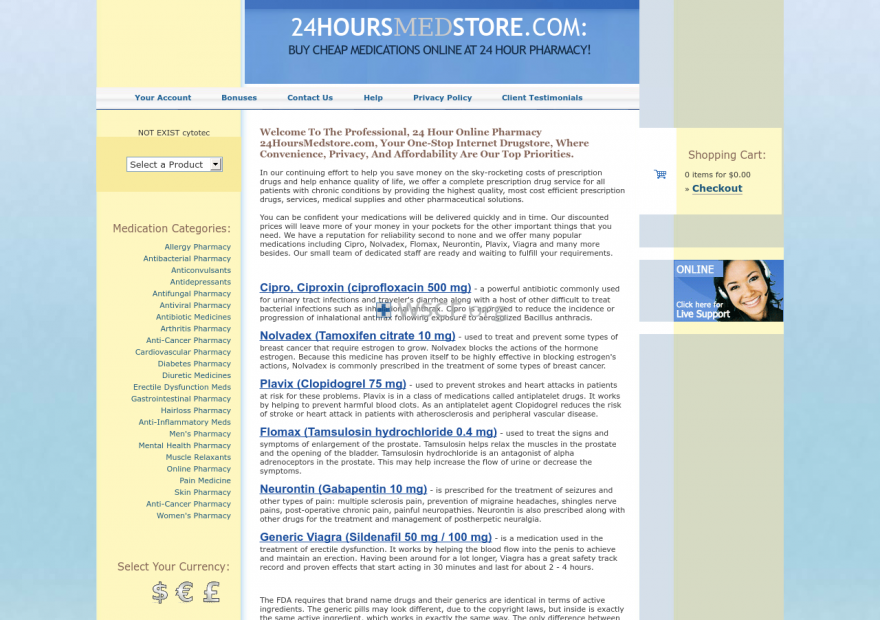 24Hoursmedstore.com All time On-line Support