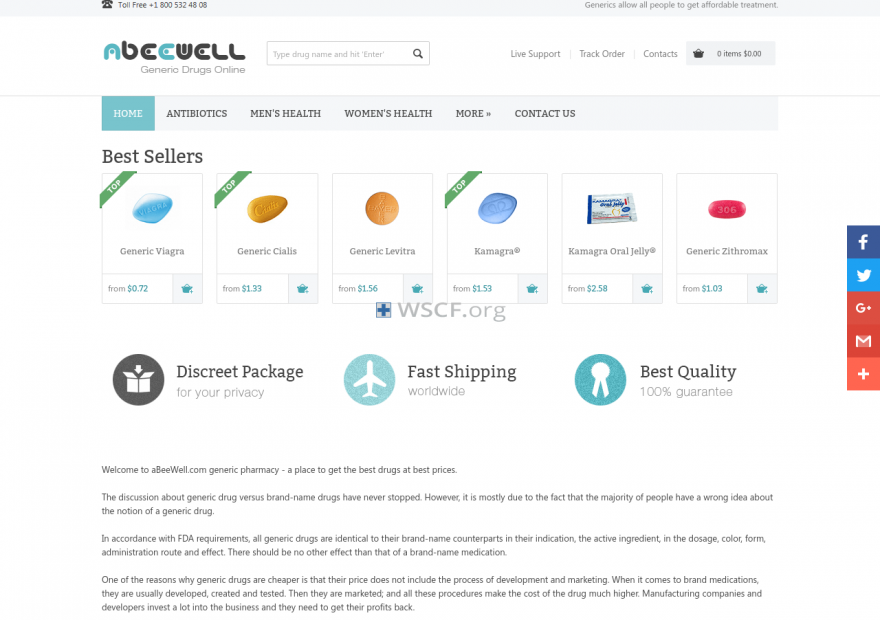 Abeewell.com Website Pharmaceutical Shop