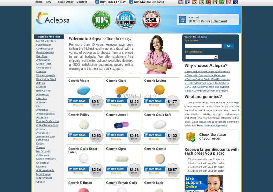 Aclepsa.net Best Online Pharmacy in U.S.