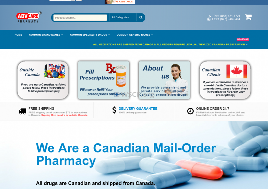 Advcare.org No Prescription Online Drugstore