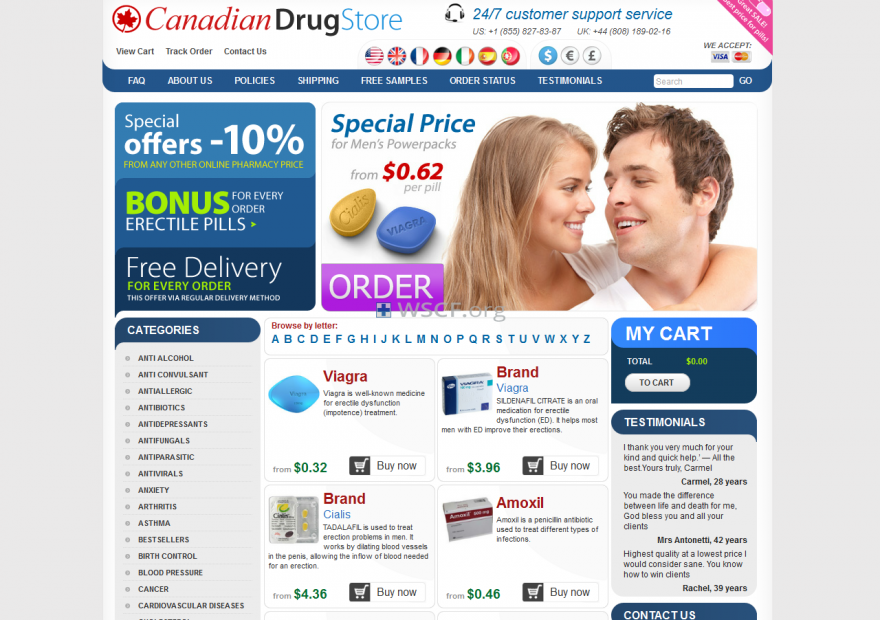 Canadianonlinedrugs.com Website Pharmaceutical Shop