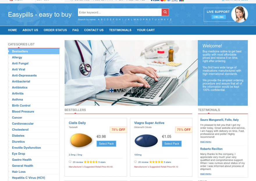 Easypills.net Web’s Drugstore