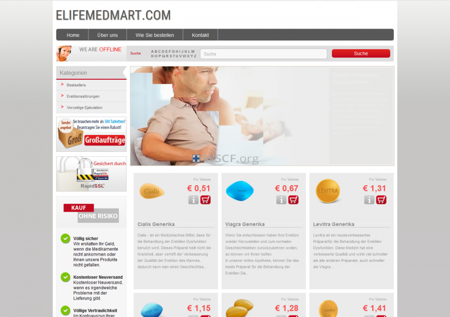 Elifemedmart.com Website Pharmaceutical Shop