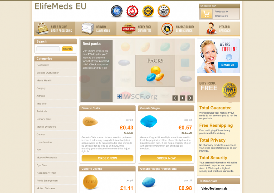 Elifemeds-Eu.com Confidential online Pharmacy.
