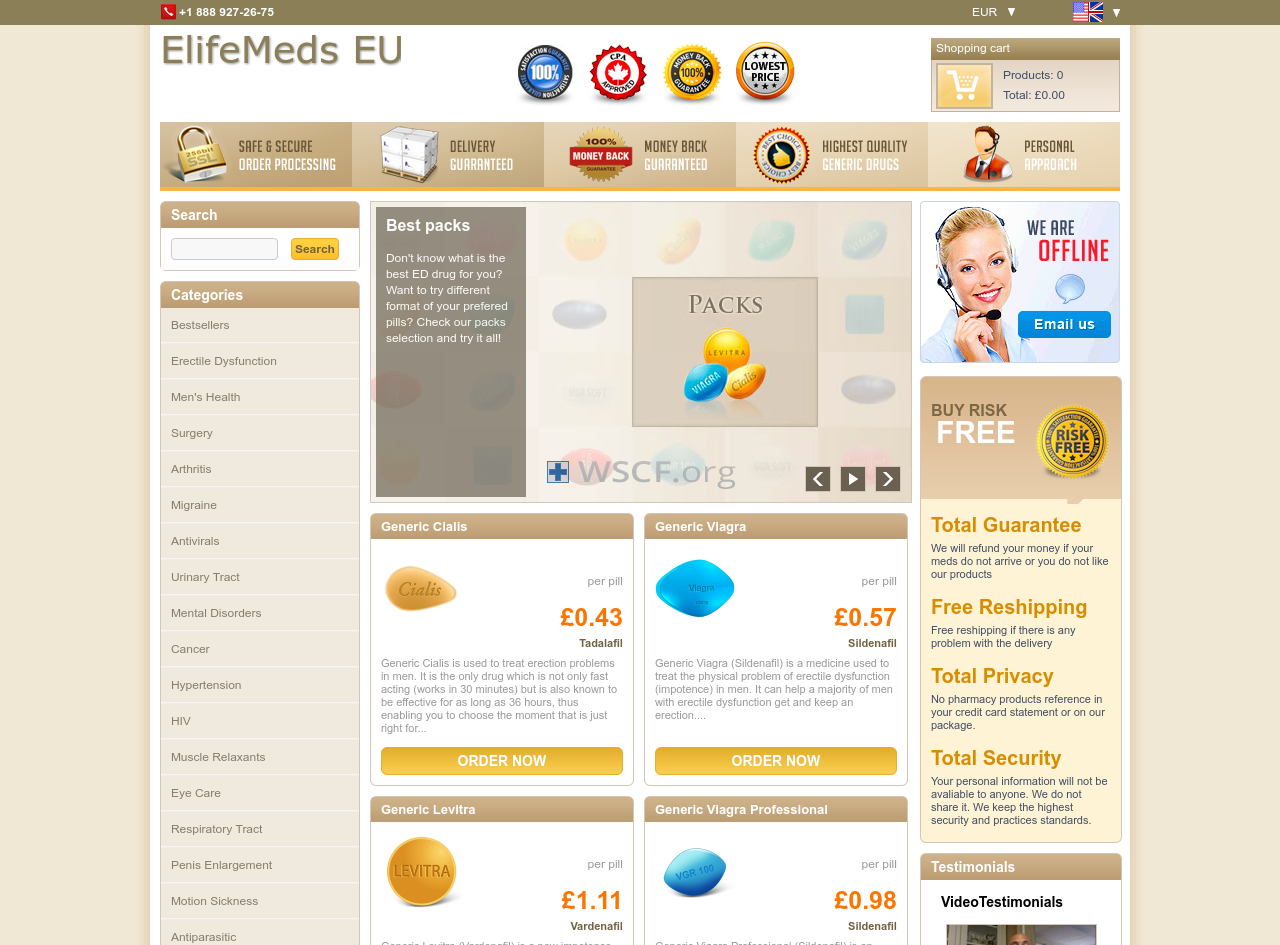 Elifemeds-Eu.com Confidential online Pharmacy.