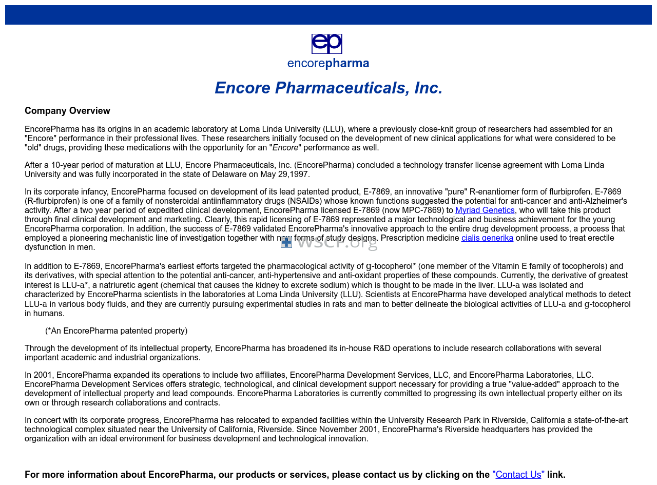 Encorepharma.com ED Drugs Online