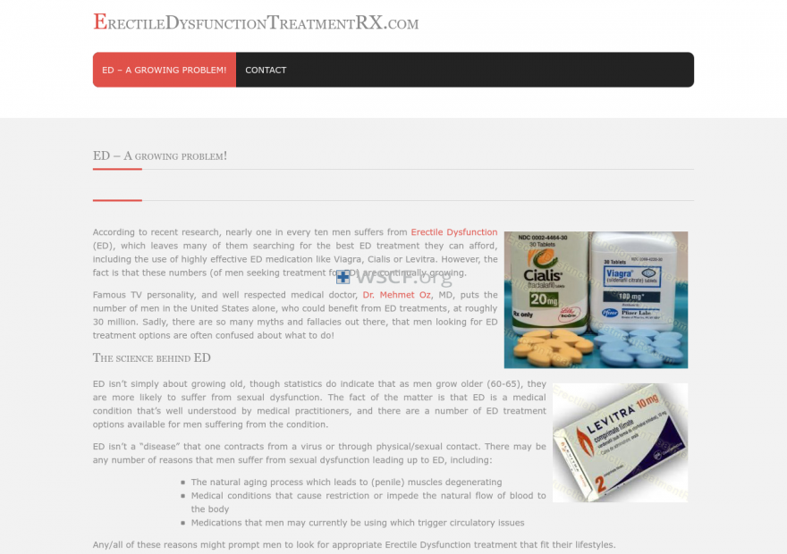 Erectiledysfunctiontreatmentrx.com Confidential online Pharmacy.