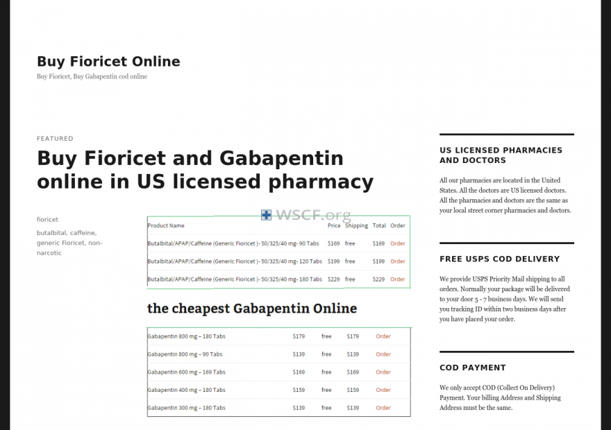 Fioricetcodeine.com Overseas On-Line Pharmacy