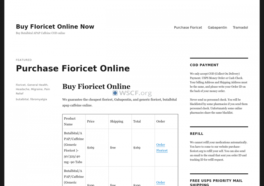 Fioricetnow.com Internet DrugStore