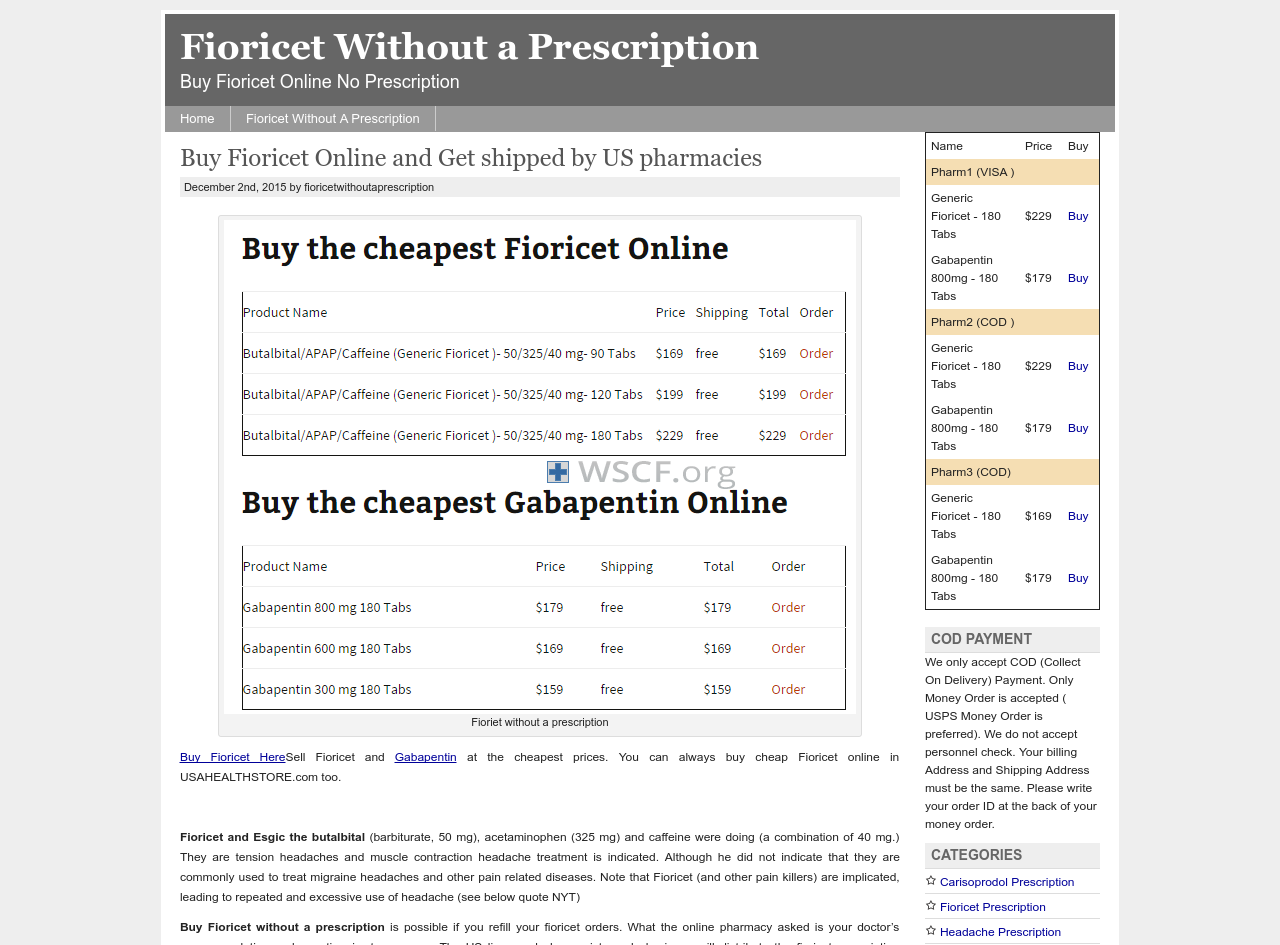 Fioricetwithoutaprescription.net Web’s Drugstore