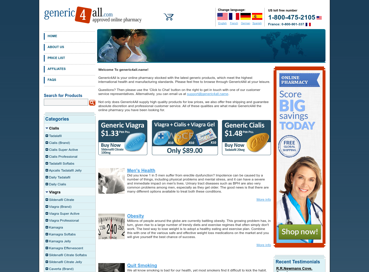 Generic4All.name Pharmacies Online