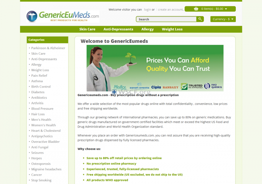 Genericeumeds.com Confidential Internet DrugStore.