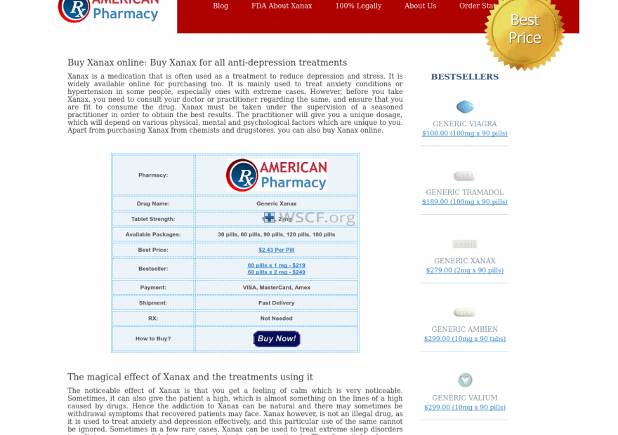 Genericxanax.biz Best Online Pharmacy in U.S.
