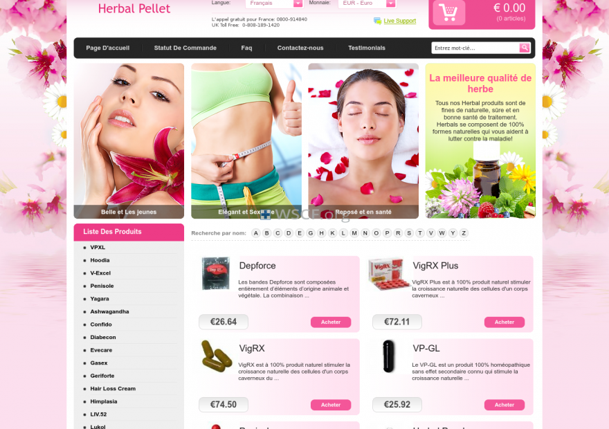 Herbalpellet.com Website Pharmaceutical Shop
