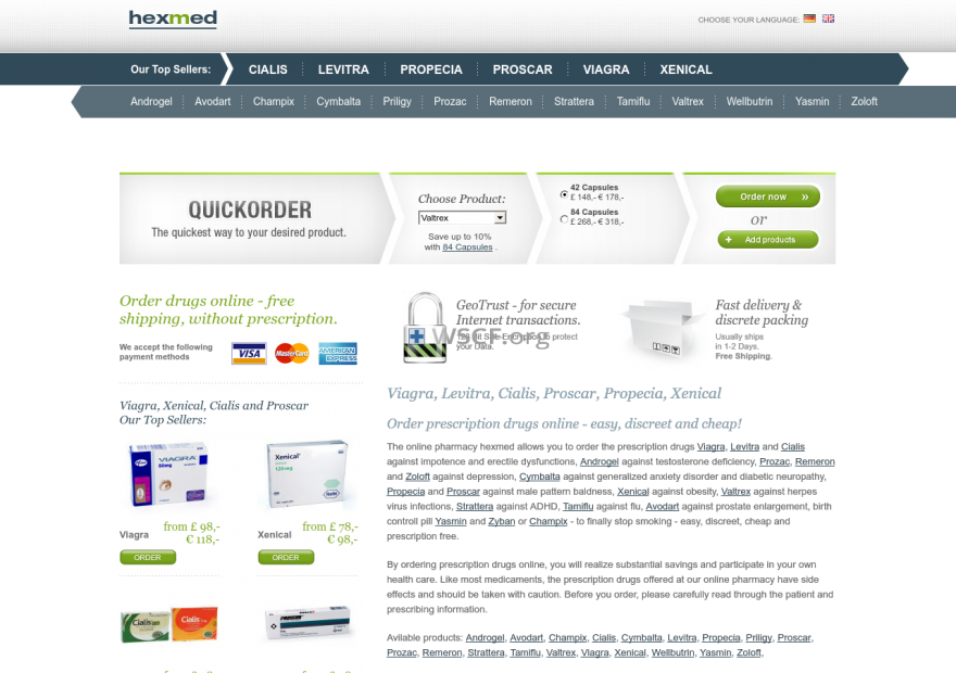 Hexmed.de Confidential online Pharmacy.