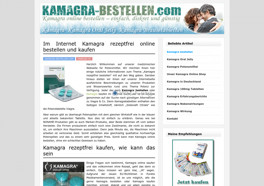Kamagra-Bestellen.com Web’s Drugstore