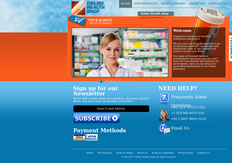 Online-Health-Shop.com Website Pharmaceutical Shop