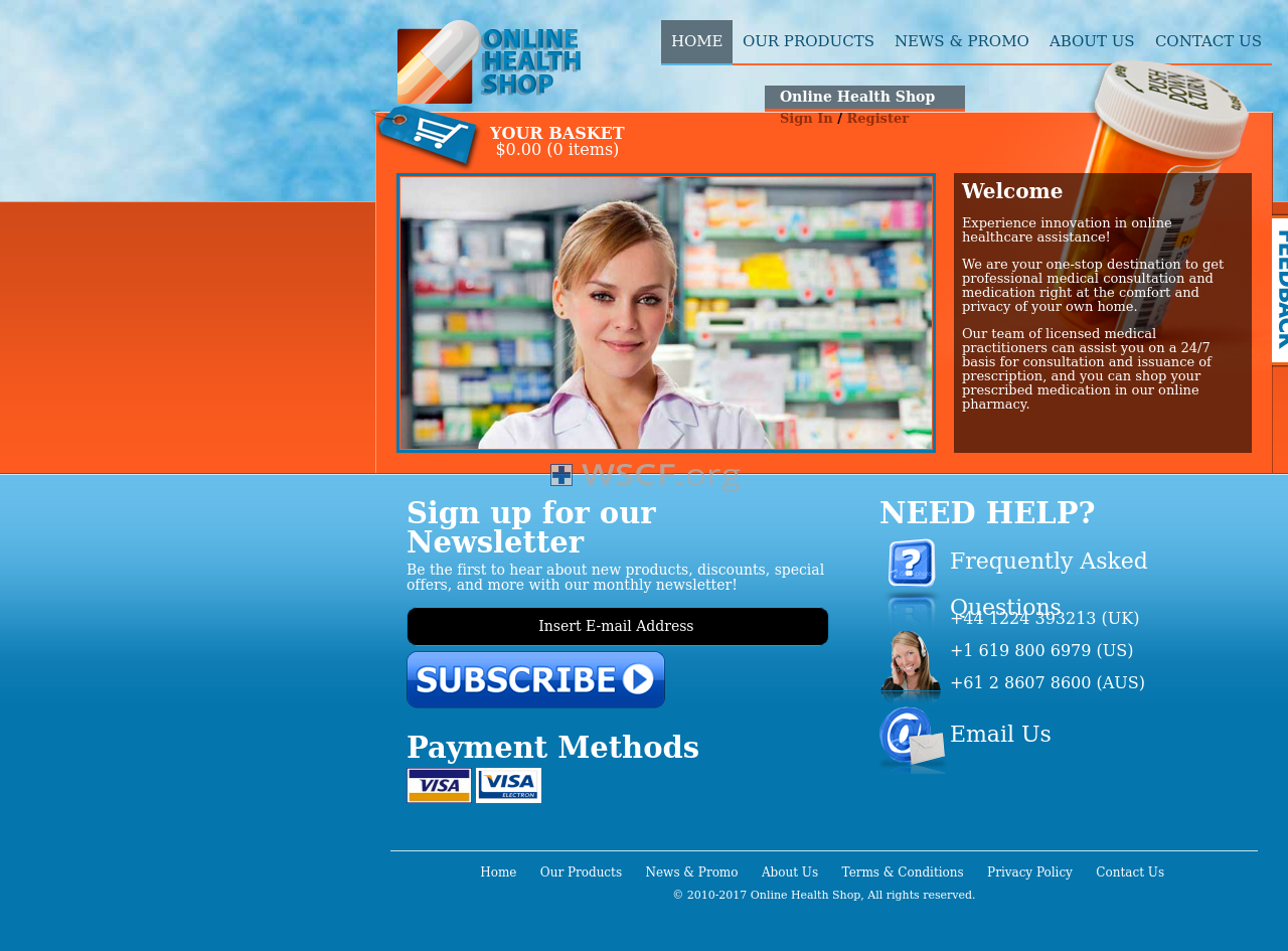 Online-Health-Shop.com Website Pharmaceutical Shop