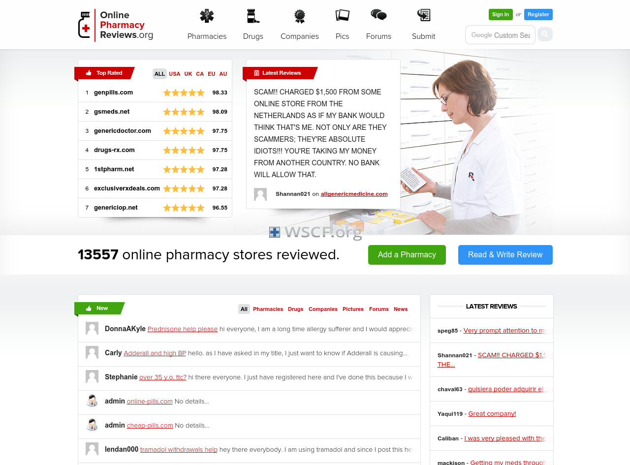 Onlinepharmacyreviews.org Drug Store Online