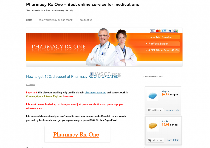 Pharmacy-Rx-One.com Website Drugstore