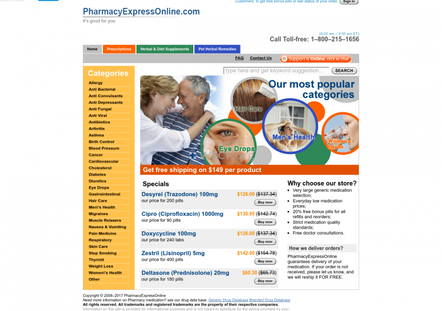 Pharmacyexpressonline.com Brand And Generic Drugs