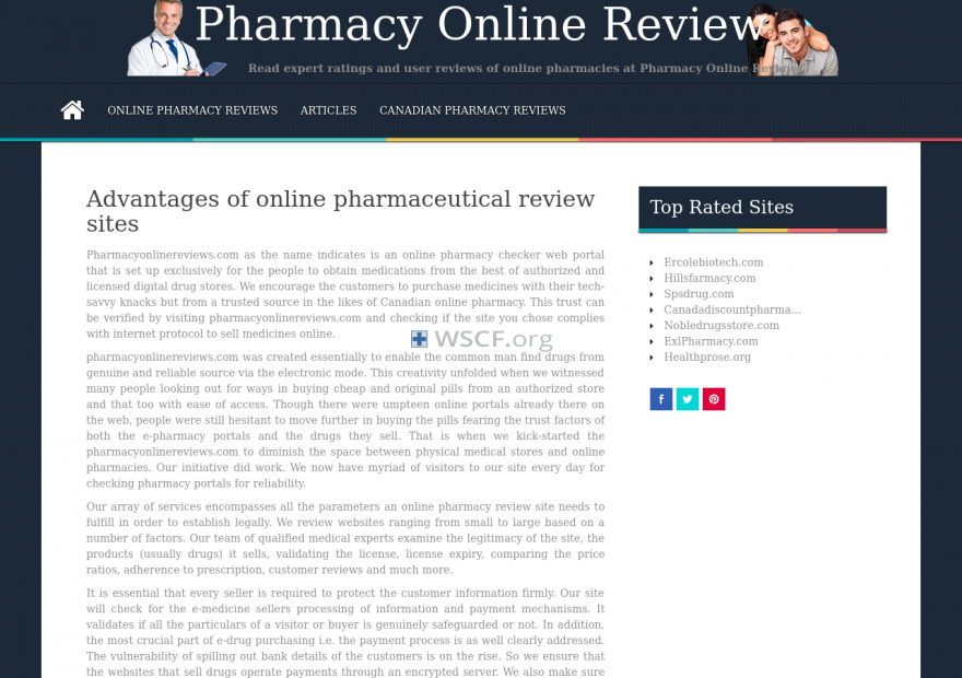 Pharmacyonlinereviews.com Canadian HealthCare