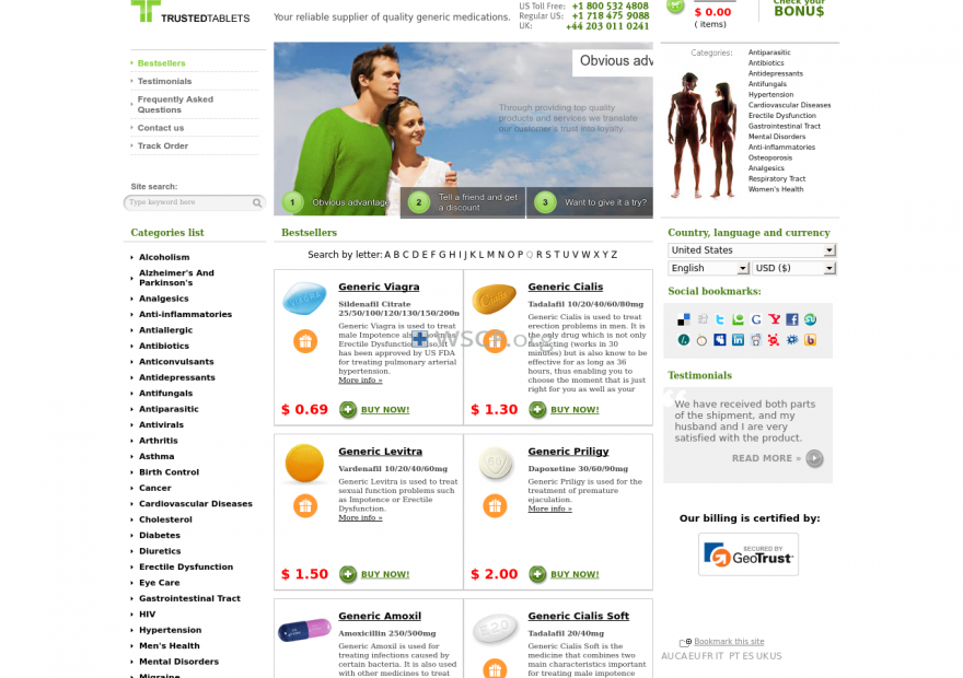 Quality-Generics.com Website Pharmaceutical Shop
