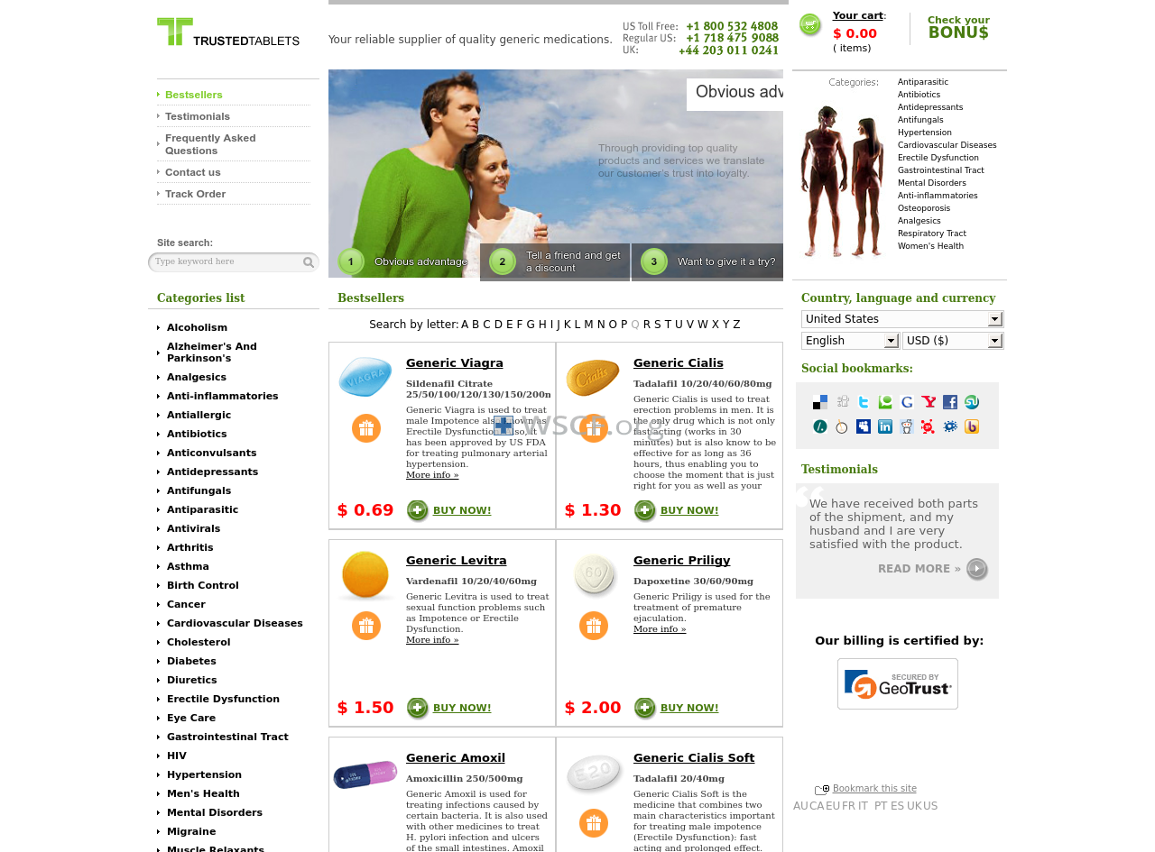 Quality-Generics.com Website Pharmaceutical Shop