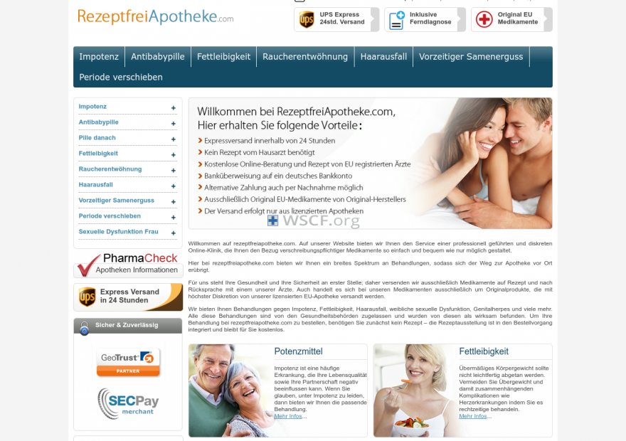 Rezeptfreiapotheke.com 24/7 Online Support