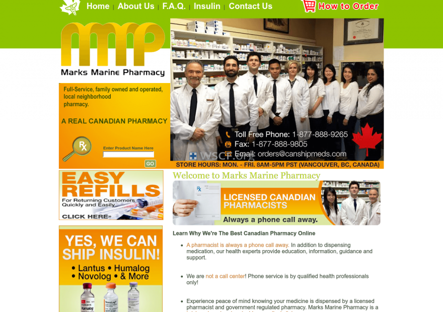 Rxcanada4Less.com Website Pharmaceutical Shop