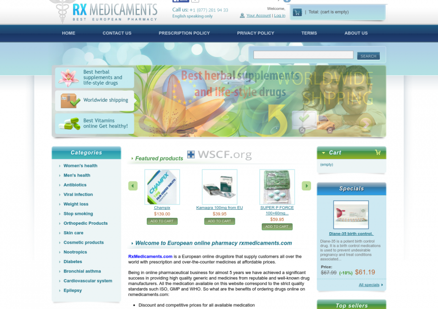 Rxmedicaments.com Online Offshore Pharmacy