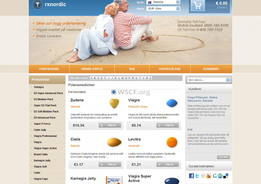 Rxnordic.net Website Pharmaceutical Shop