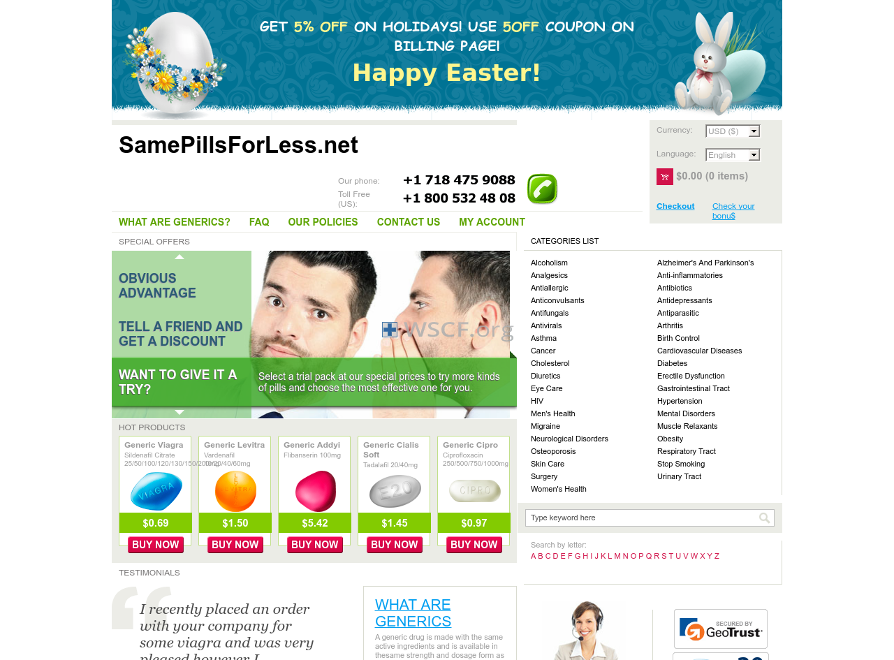 Samepillsforless.net Online Pharmacies