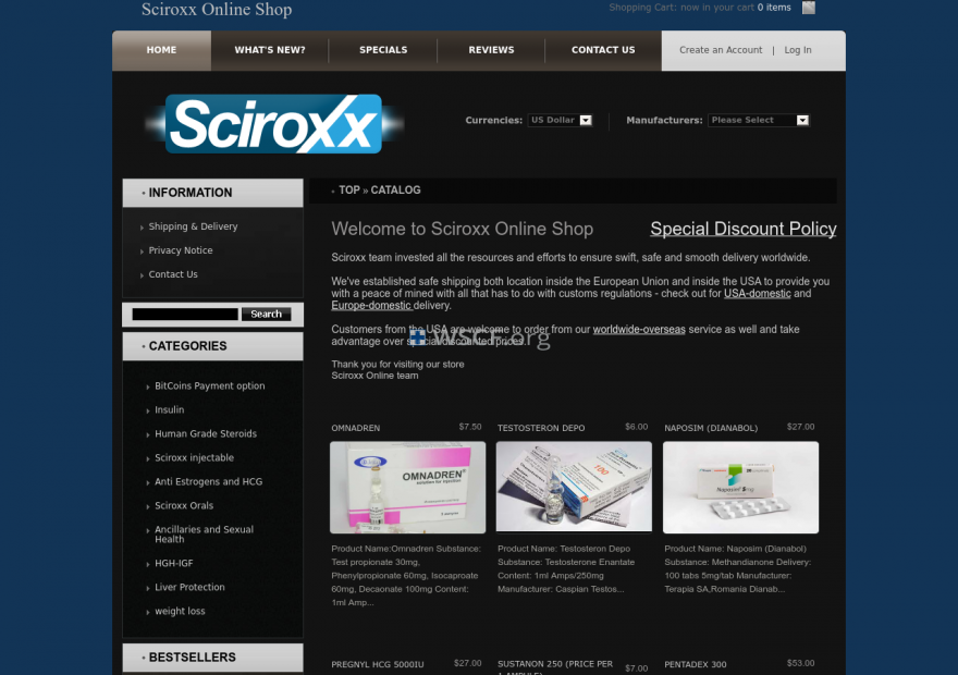 Sciroxxonline.com Online Offshore Pharmacy