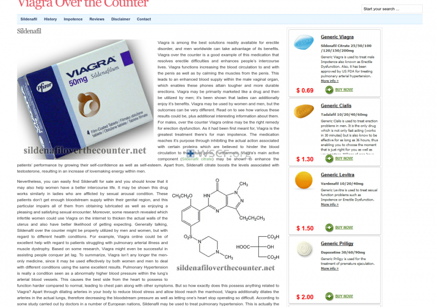 Sildenafiloverthecounter.net Best Online Pharmacy in U.K.