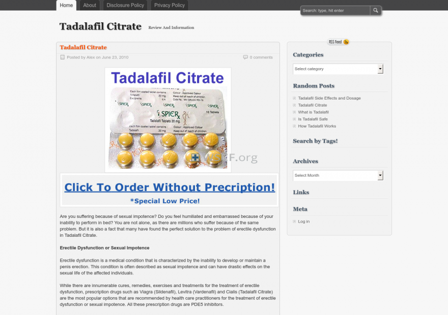 Tadalafilcitrate.org Online Canadian Drugstore