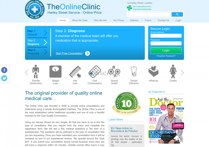 Theonlineclinic.co.uk Great Internet Pharmacy