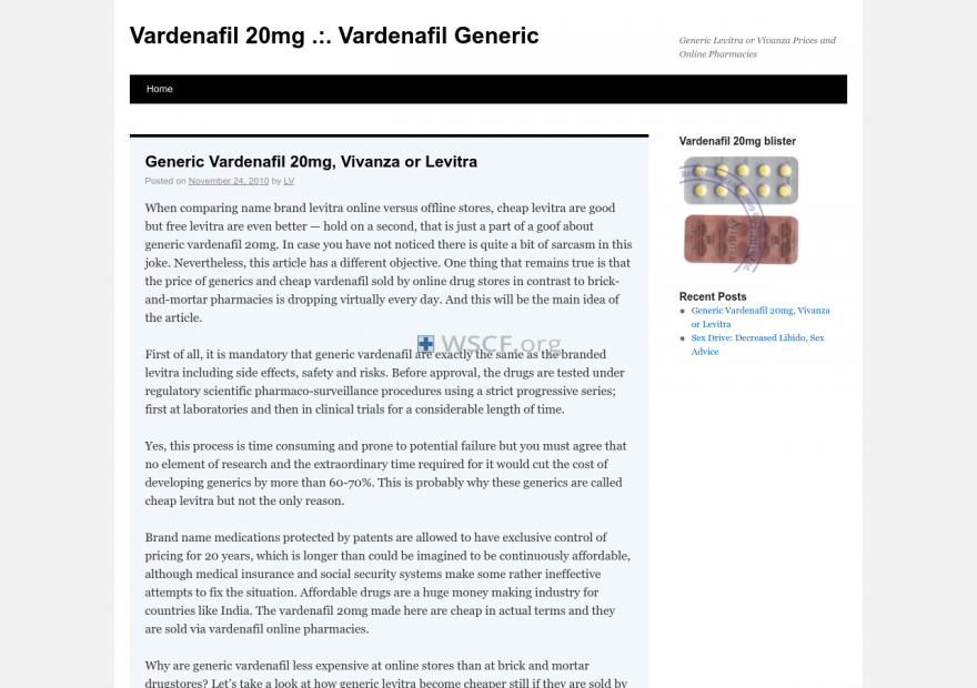 Vardenafil20Mg.com Online Pharmacy