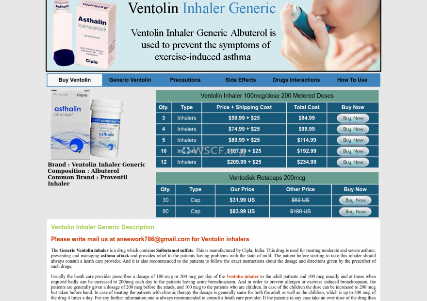 Ventolininhalers.net Online Offshore Drugstore
