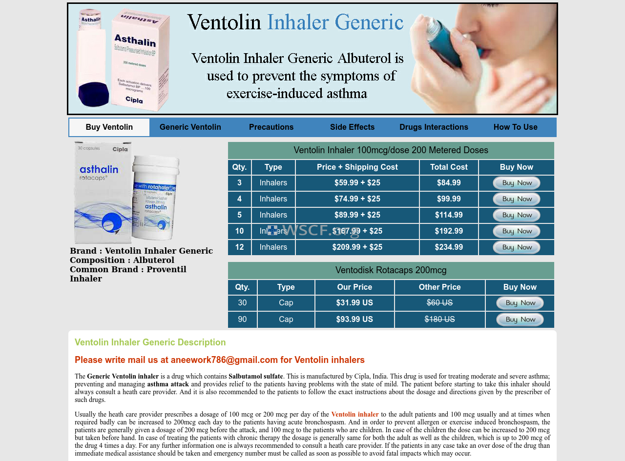 Ventolininhalers.net Online Offshore Drugstore