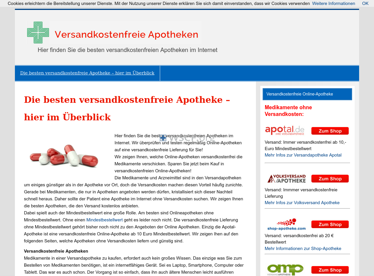 Versandkostenfreie-Apotheken.de Internet Drugstore