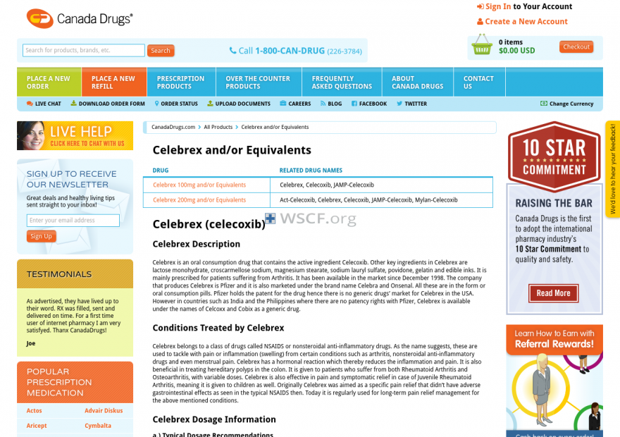 Wwwcelecoxib.com Website Pharmaceutical Shop