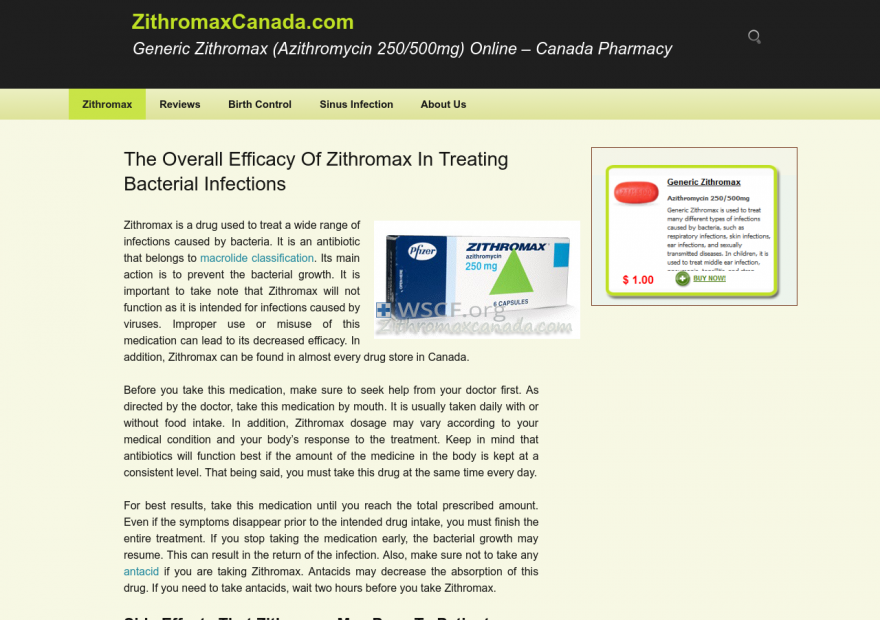 Zithromaxcanada.com My Generic Drugstore